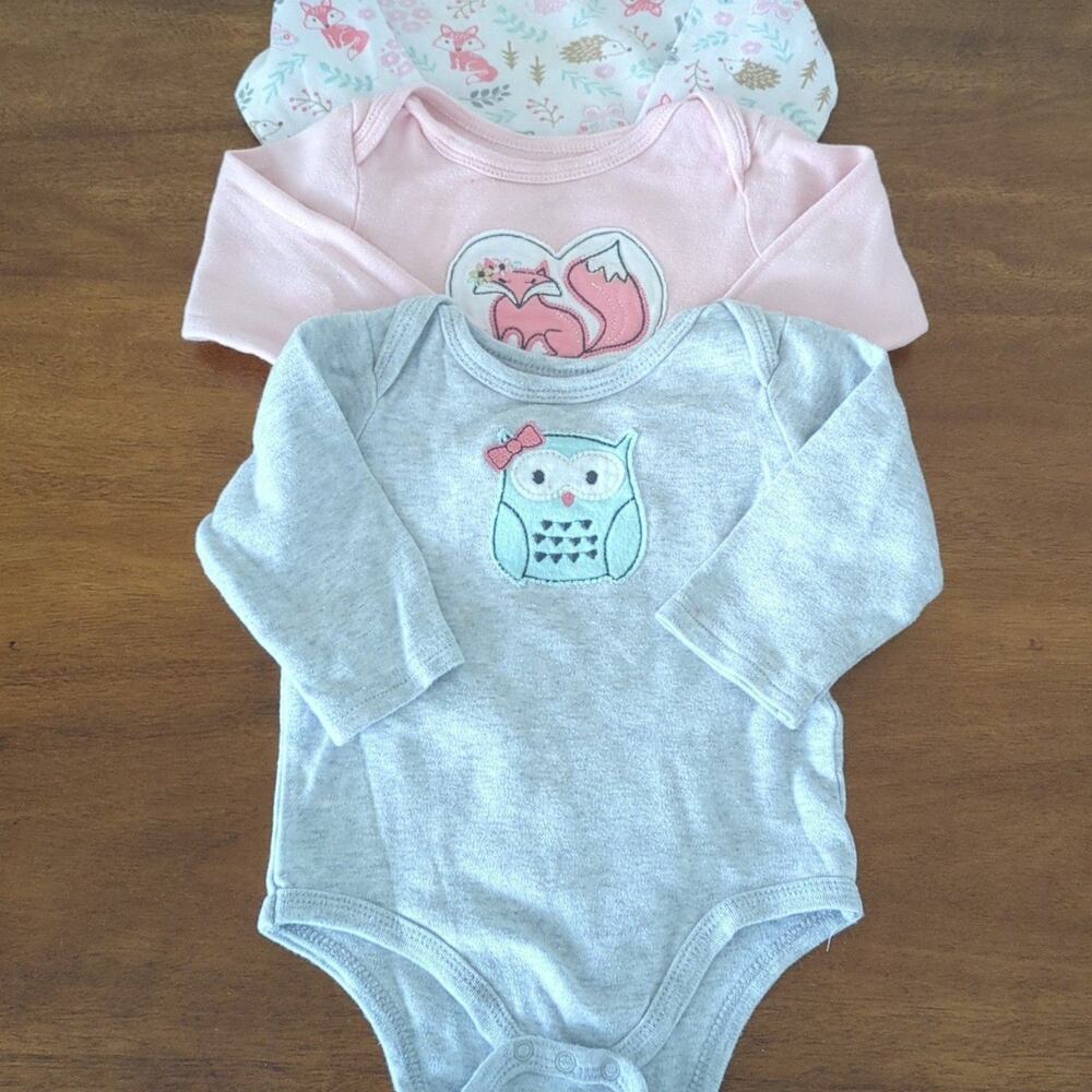 Baby cotton long sleeve onesie set 9-12M